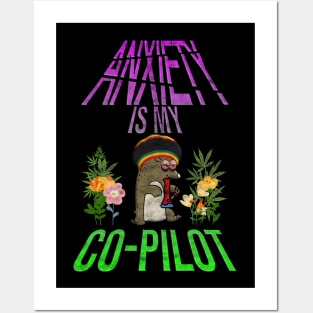 Anxiety Is My Co-Pilot (Distressed Stoner) Posters and Art